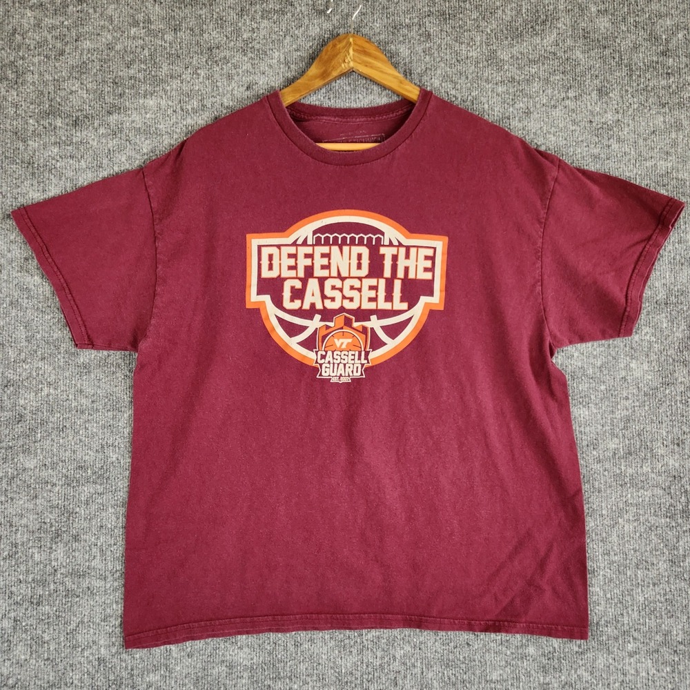Vintage Virginia Tech T-Shirt Mens Defend The Cassell Basketball XL Coca-Cola